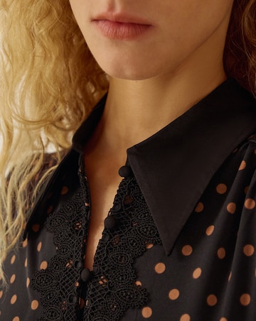 Monsoon Sally Lace Polka Dot Midi Dress