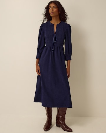 Monsoon Sara Smocked Corduroy Midi Dress