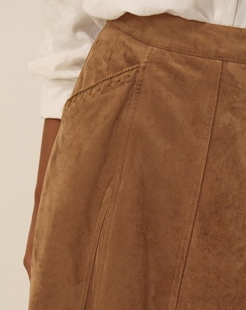 Monsoon Josie Faux Suede Midi Skirt
