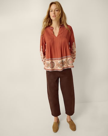 Monsoon Alexandra Floral Pintuck Blouse
