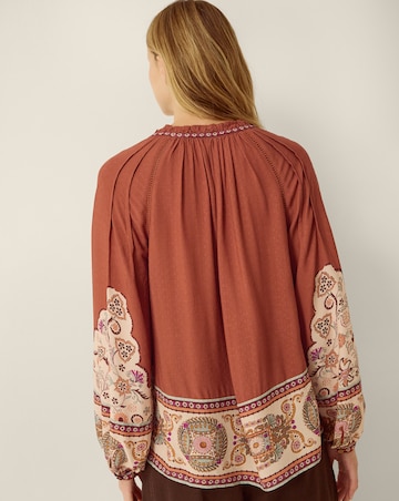 Monsoon Alexandra Floral Pintuck Blouse