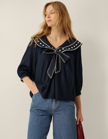 Monsoon Lila Embroidered Collar Top