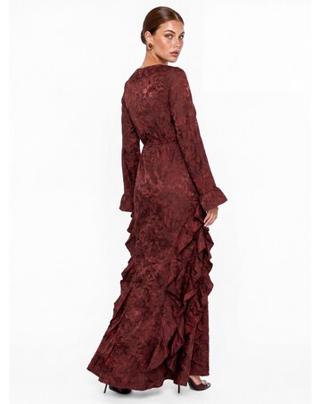 Maya Deluxe Floral Satin Maxi Dress