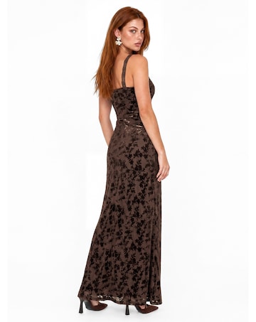 Maya Deluxe Floral Velvet Maxi Dress