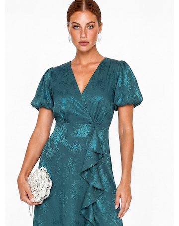 Maya Deluxe Floral Satin Maxi Dress