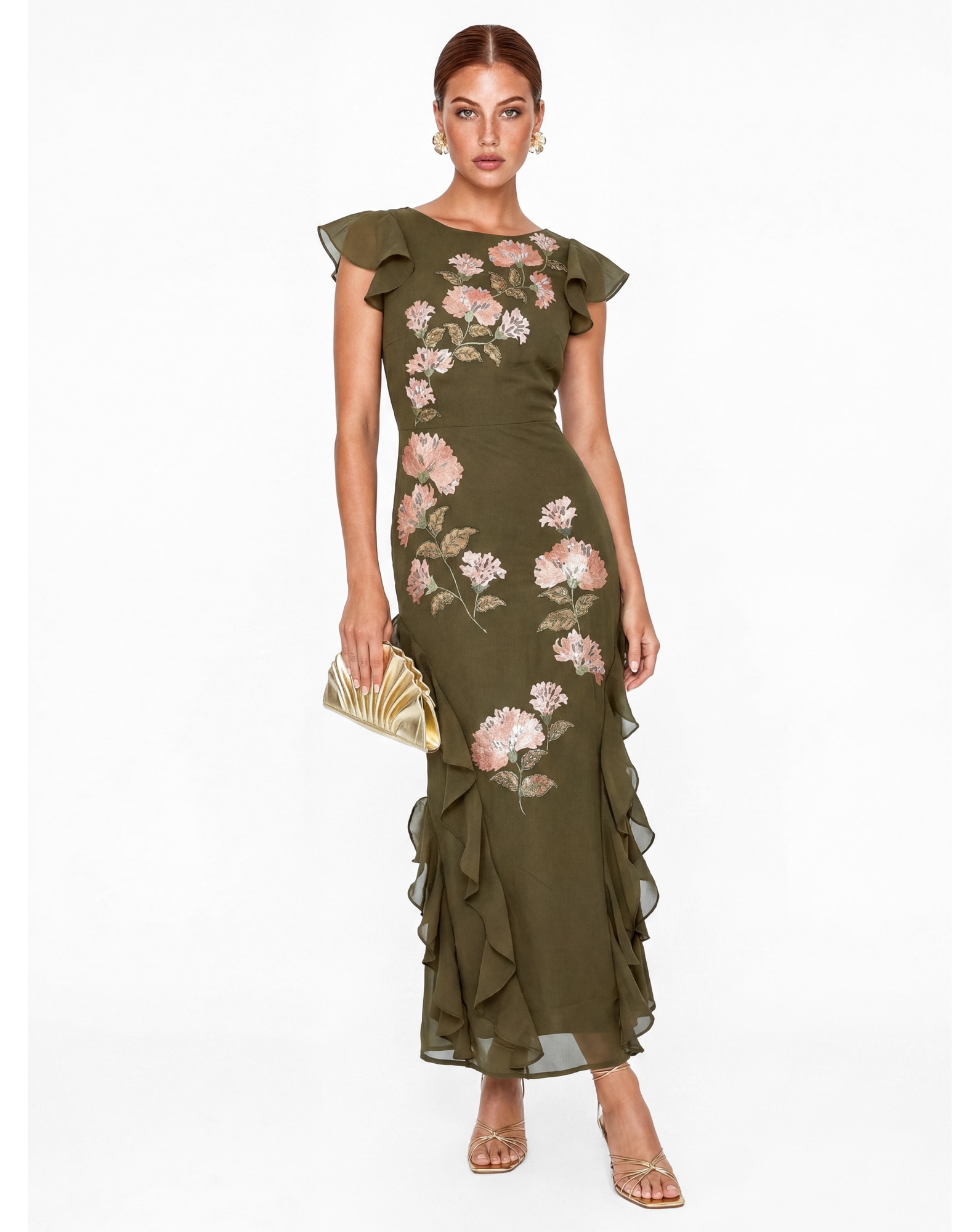 Maya Deluxe Floral V Back Midaxi Dress