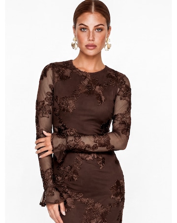 Maya Deluxe Floral Mesh Maxi Dress
