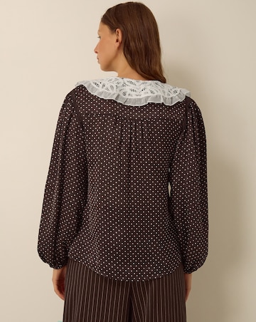 Monsoon Shae Polka Dot Lace Top