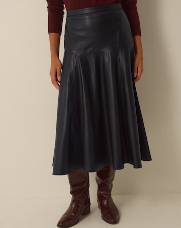 Monsoon Dianne Faux Leather Midi Skirt