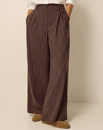 Monsoon Jen Pinstripe Wide Leg Trousers