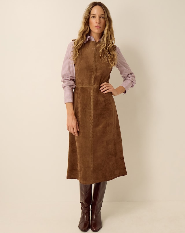 Monsoon Josie Faux Suede Midi Dress