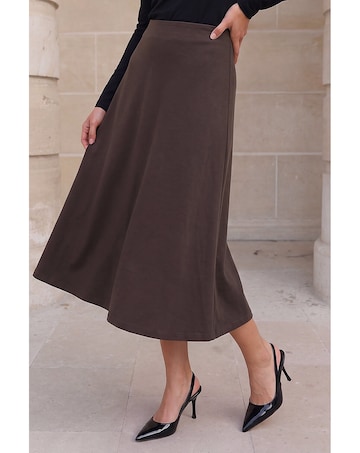 Roman Petite Ponte Stretch Midi Skirt
