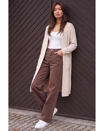 Roman Long Line Pocket Cardigan