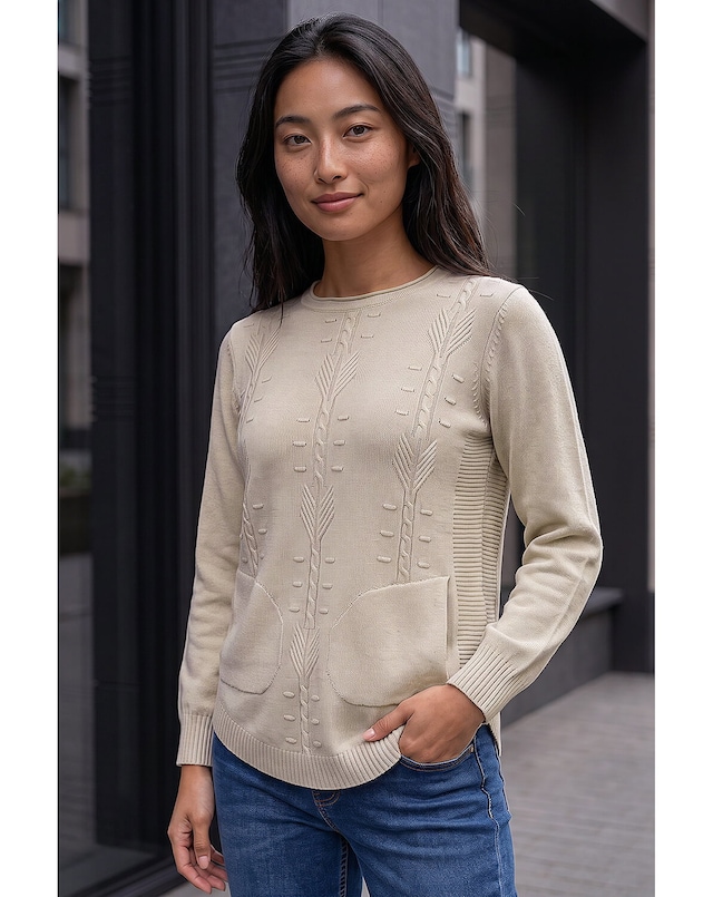 Roman Petite Cable Knit Pocket Jumper