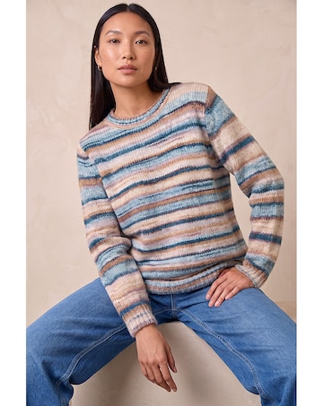Roman Wool Blend Striped Stretch Jumper