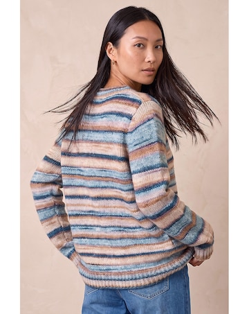 Roman Wool Blend Striped Stretch Jumper