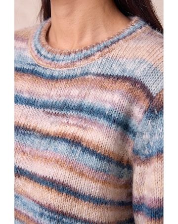 Roman Wool Blend Striped Stretch Jumper