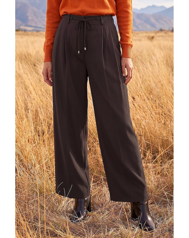 Roman Skinny Tie Wide Leg Trouser