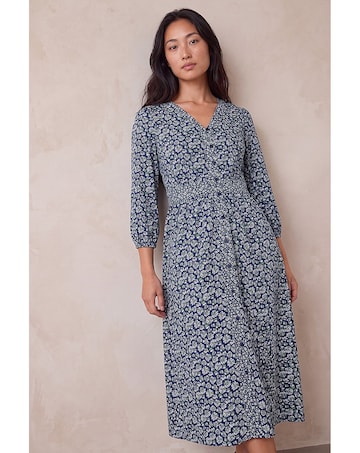 Roman Petite Floral Print Midi Dress