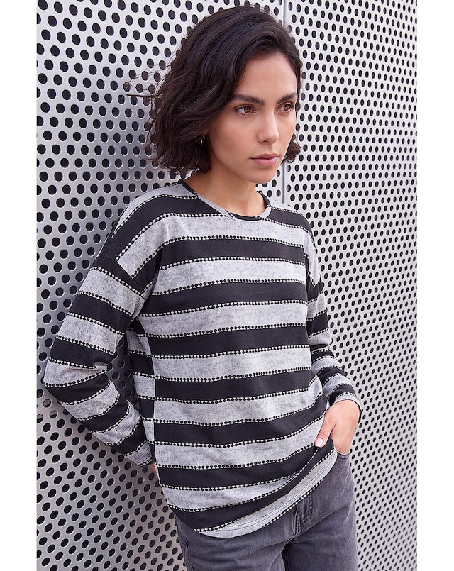 Roman Stripe Jersey Snit Top