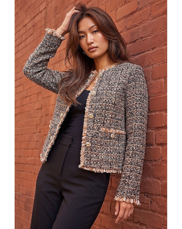 Roman Boucle Frayed Edge Jacket