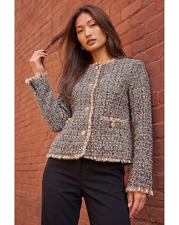 Roman Boucle Frayed Edge Jacket