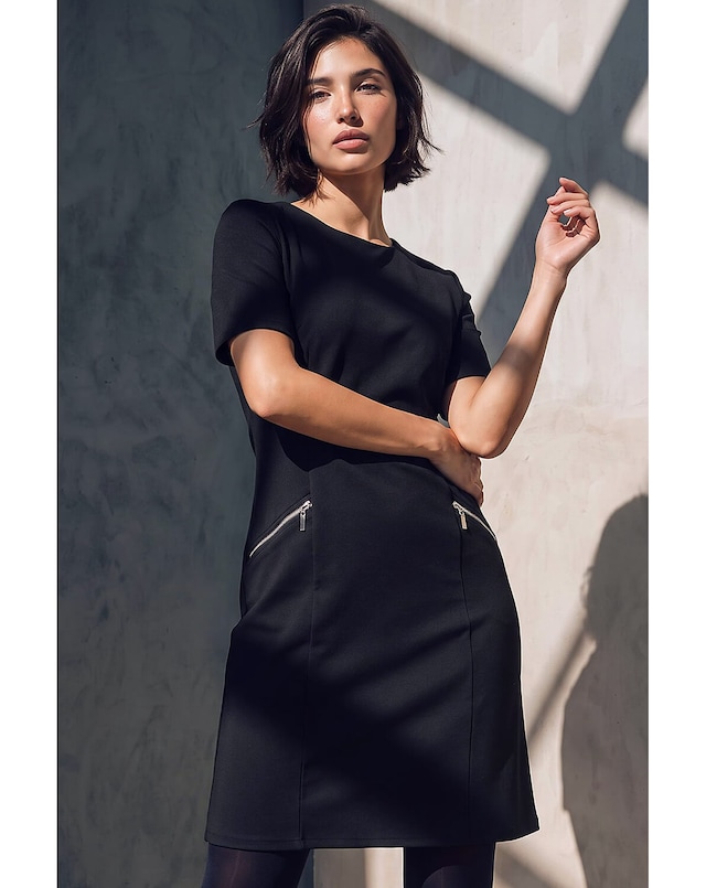 Roman Petite Zip Detail Shift Dress