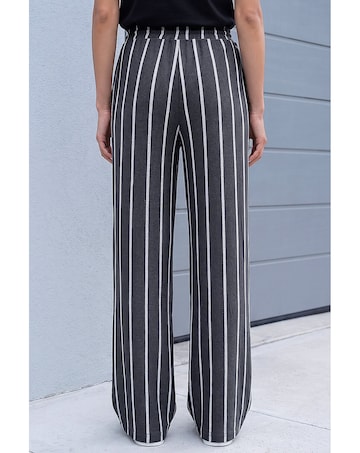 Roman Stripe Drawstring Stretch Trouser