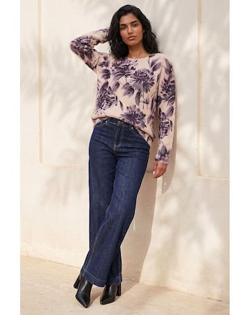 Roman Floral Print Fluffy Knit Jumper