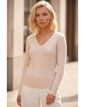 Roman Petite Button Cuff Jumper
