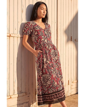 Roman Border Print Dress