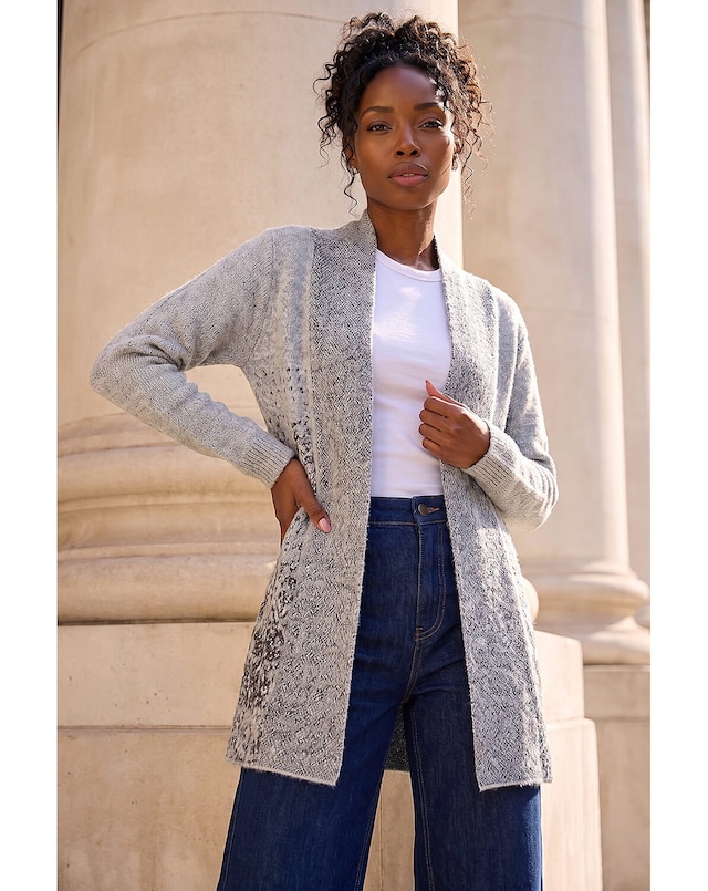 Roman Shimmer Long Cardigan