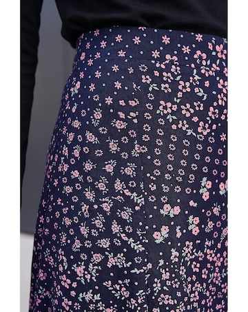 Roman Linear Floral Stretch Midi Skirt
