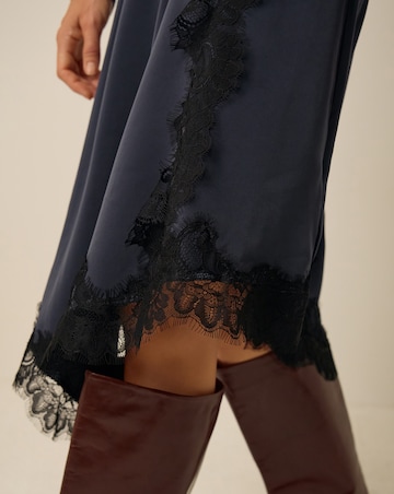 Monsoon Suzy Lace Satin Midi Dress
