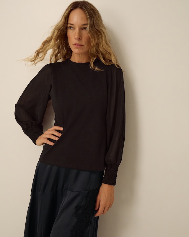 Monsoon Mayci Mix Fabric Top