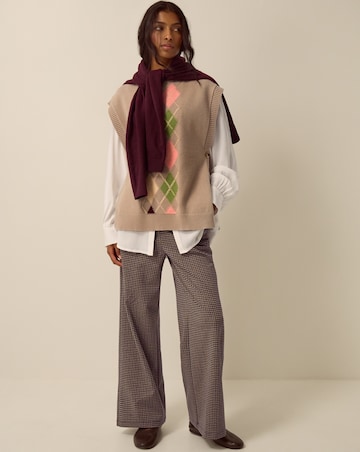 Monsoon Jan Check Print Jersey Trousers
