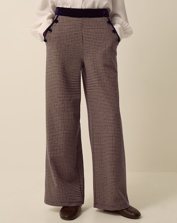 Monsoon Jan Check Print Jersey Trousers