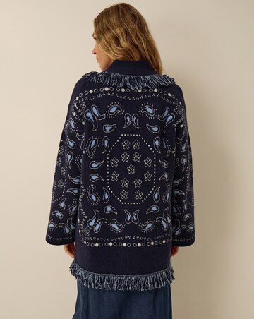Monsoon Payton Paisley Fringe Cardigan