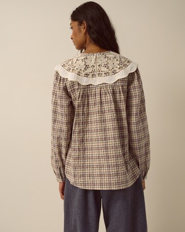 Monsoon Thea Lace Collar Check Shirt