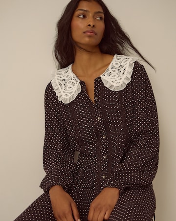 Monsoon Shae Lace Polka Dot Midi Dress