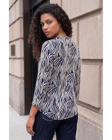 Roman Petite Animal Print Button Top