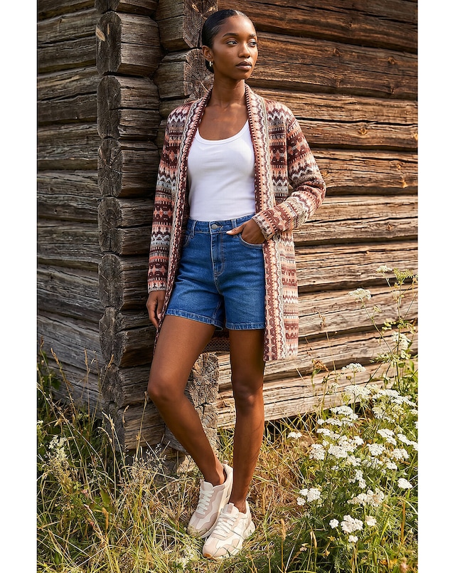 Roman Petite Aztec Longline Cardigan