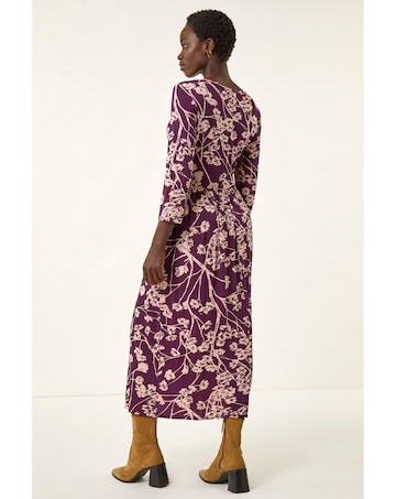 Roman Shadow Floral Stretch Midi Dress
