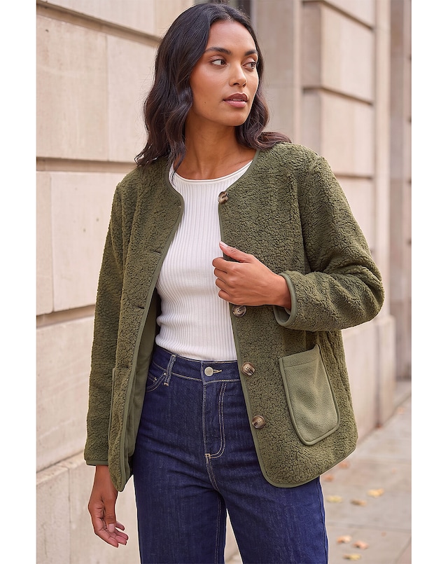 Roman Fleece Front Pocket Jacket