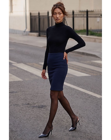 Roman Short Elastic Waist Jersey Skirt