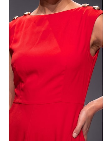 Roman Metal Work Crepe Midi Dress