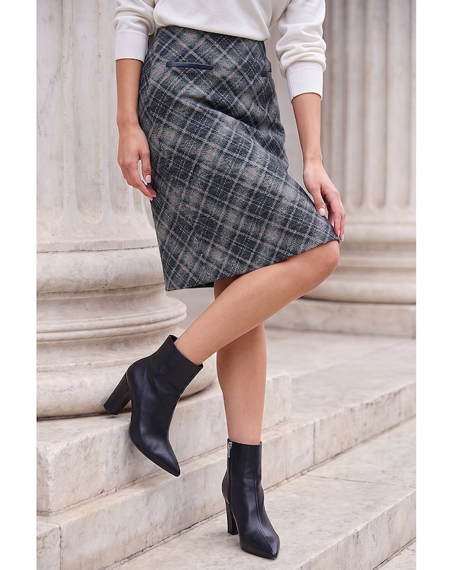 Roman Bias Check Pull On Skirt