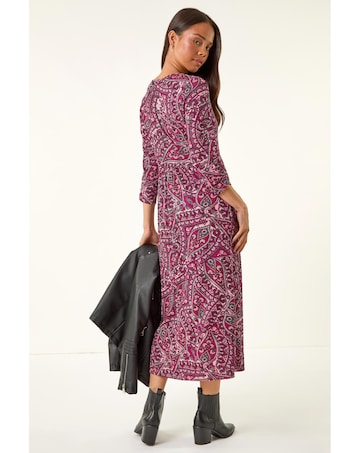 Roman Petite Paisley Pocket Midi Dress