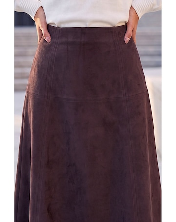 Roman Petite Suede A-Line Skirt