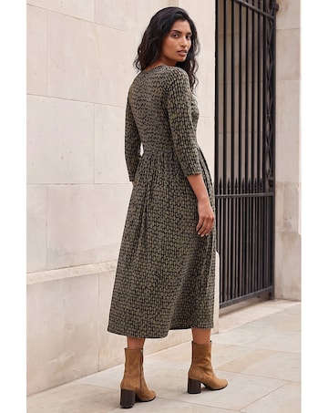 Roman Geometric Stretch Midi Dress